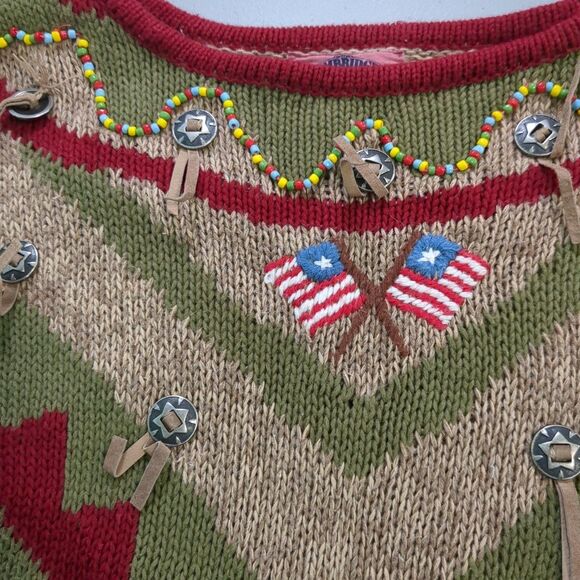 Cambridge Country Store southwestern Muticolor Long Tunic Sweater small - Picture 5 of 6